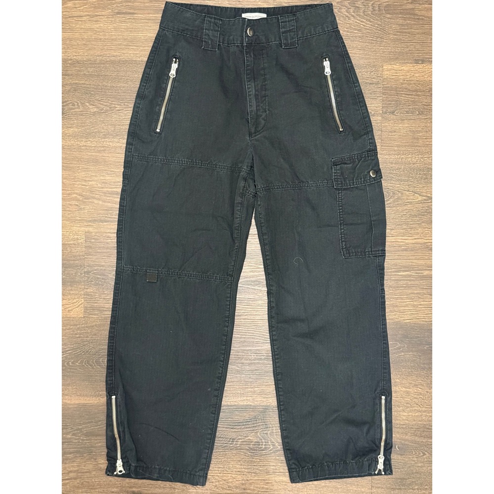Urban Outfitters Cargo Pants Women 6 Black Zip Detail Utility